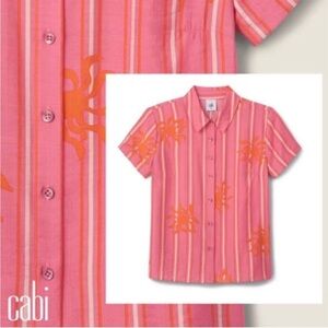 cabi Cottage Top 6721 NWOT Pink and Orange Shirt